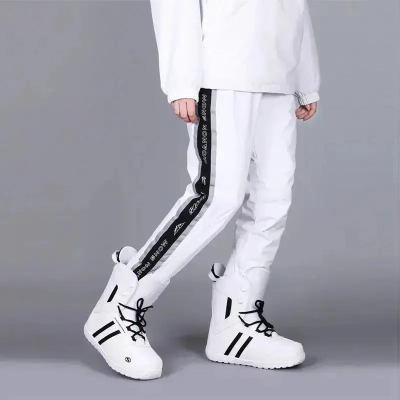 Black Snow Pants Reflective Warm Winter Trousers-US ONLY