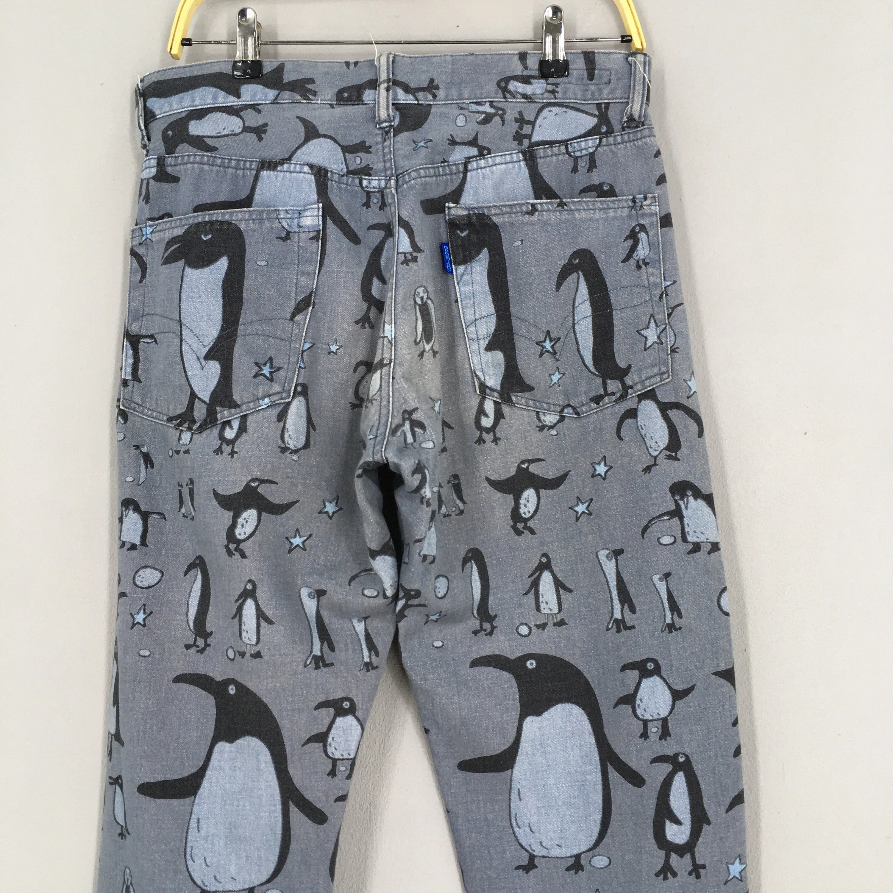 Bohemians Penguins Printed Pop Art Jeans Size 32x30