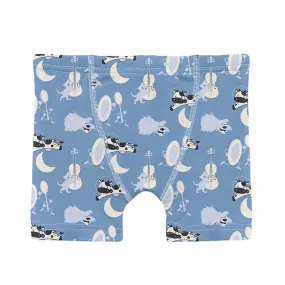Boy's Print Bamboo Boxer Brief - Dream Blue Hey Diddle Diddle