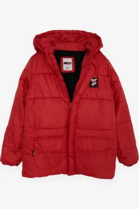 BRE Esso Mandolin Boys' Jacket with Zippered Hooded Logo 104 Years, Red - Lake Stevens
