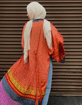 Brown Hues Indian Satin Kimono
