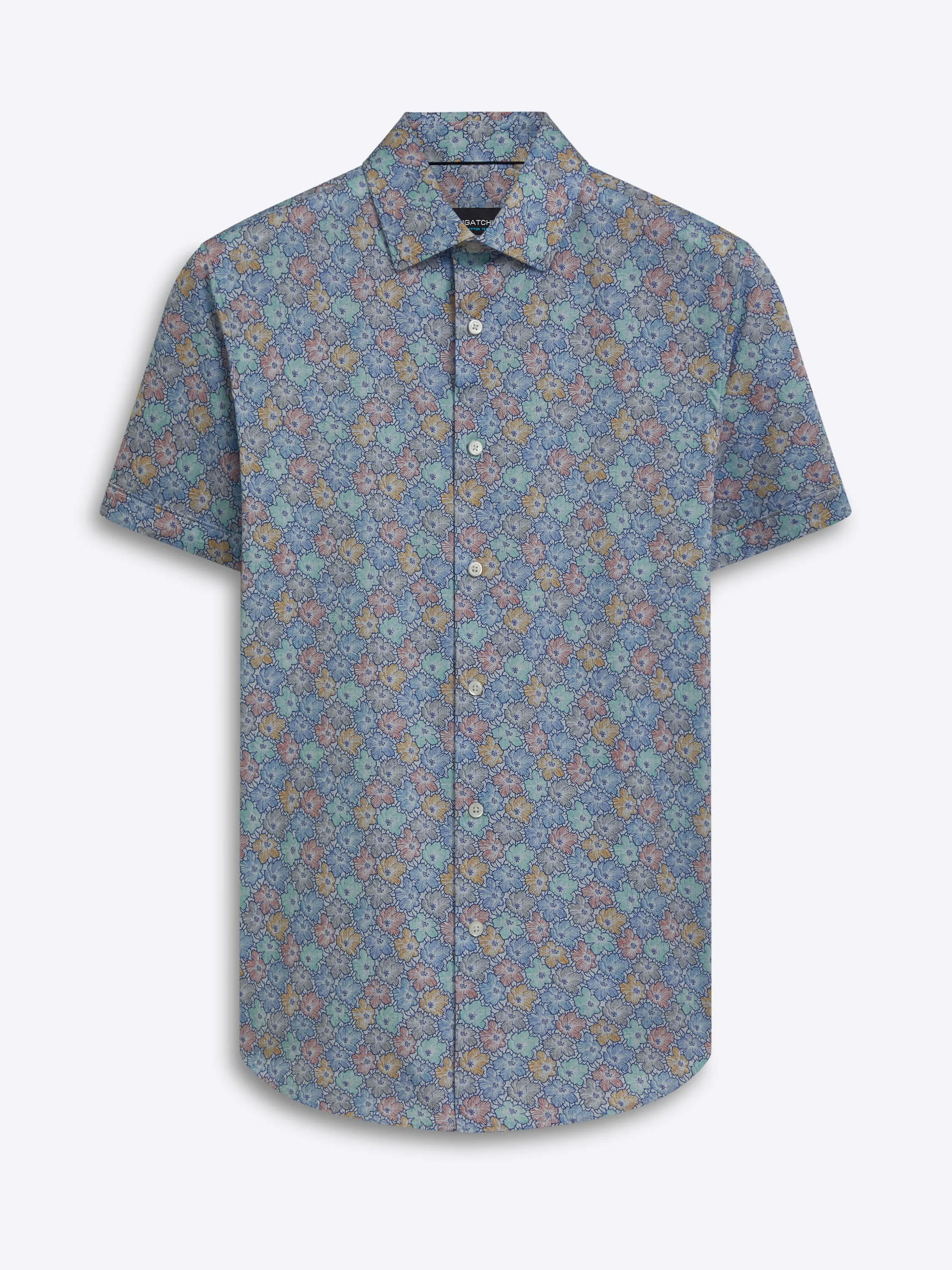 Bugatchi - Short Sleeve Modern Fit Shirt - OOOHCotton Tech - 8 way Stretch - BF9430F40