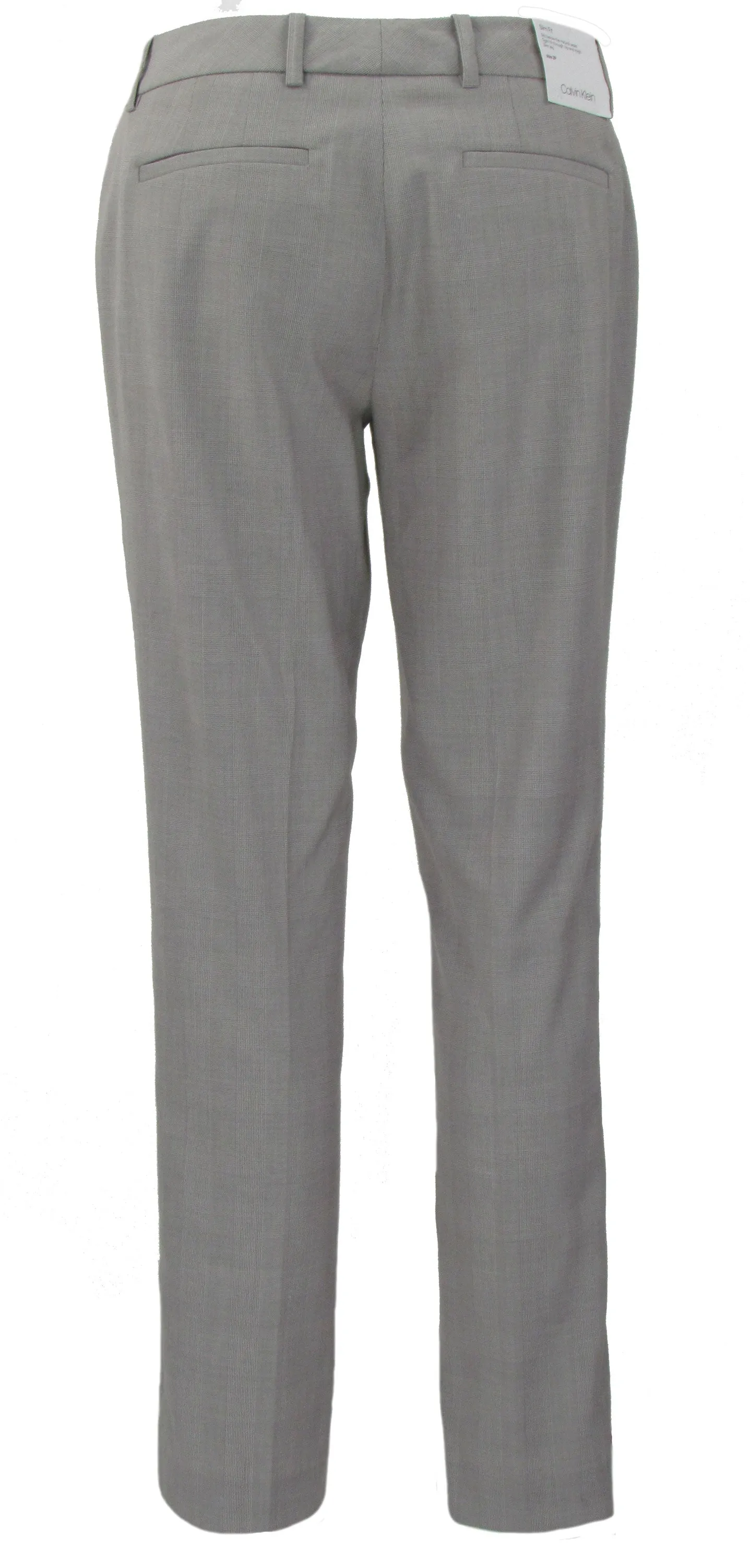 Calvin Klein Women's Petite Cropped Slim Fit Plaid Dress Pants Beige