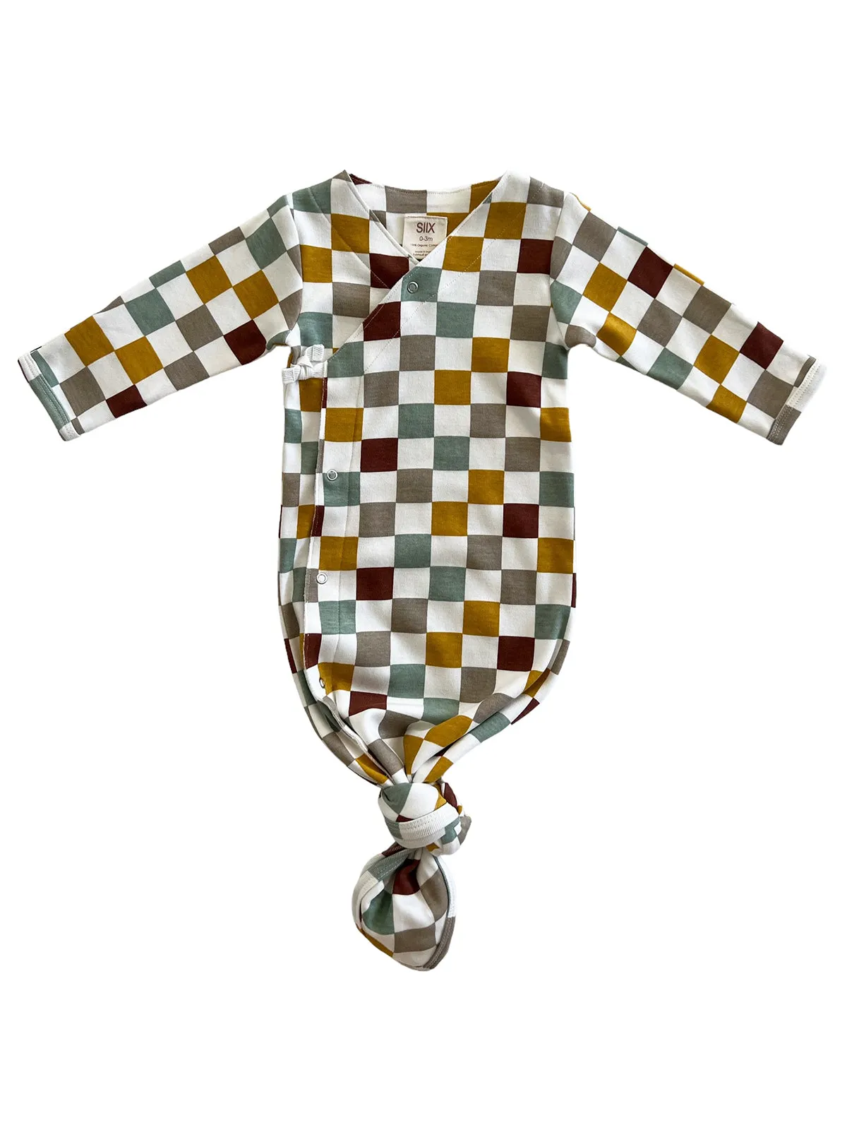 Cannoli Checkerboard / Organic Kimono Knot Gown
