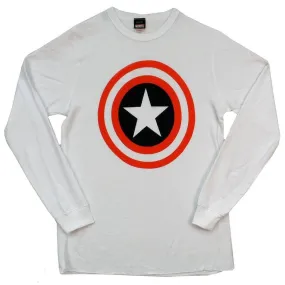 Captain America Shield Symbol Marvel Comics Thermal Long Sleeve T-Shirt