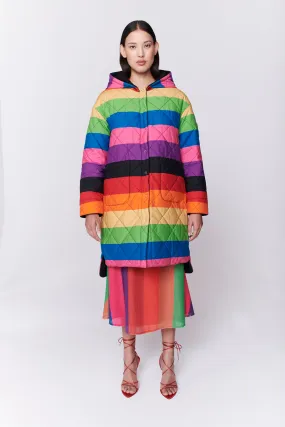 Carter Reversible Rainbow Stripe Quilted Coat