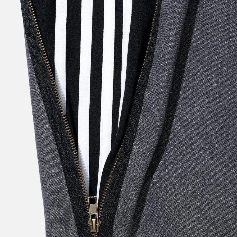 Casual Side Zipper Three-Bar Jeans