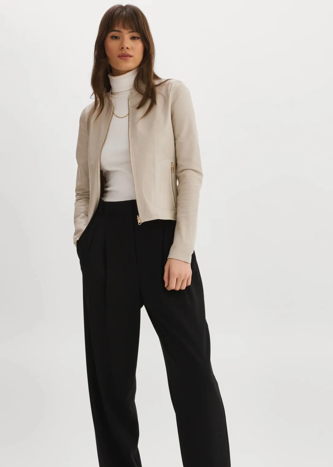 CHAPIN REVERSIBLE LEATHER BOMBER BY LA MARQUE SPRING 25