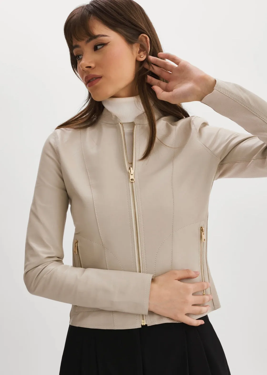 CHAPIN REVERSIBLE LEATHER BOMBER BY LA MARQUE SPRING 25