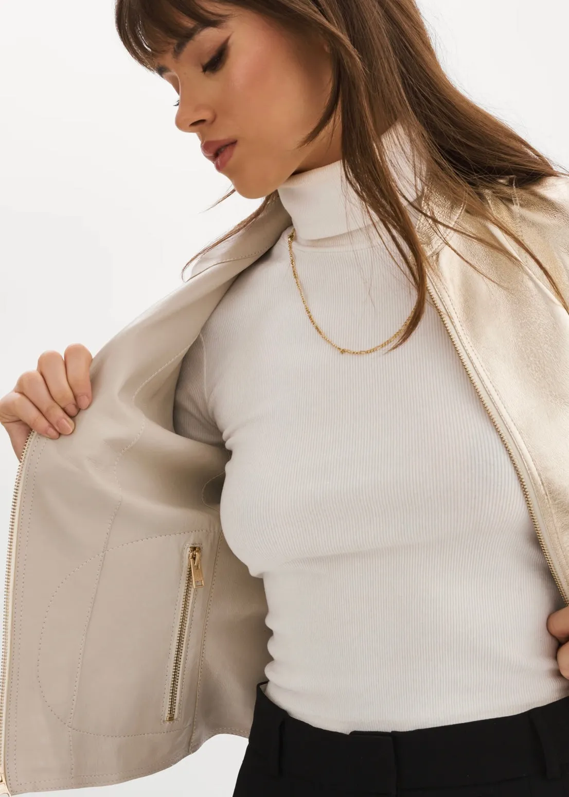 CHAPIN REVERSIBLE LEATHER BOMBER BY LA MARQUE SPRING 25