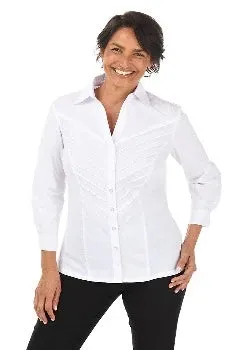 Chevron Pleated Side Knit BLOUSE  WHITE - ZAC & RACHEL