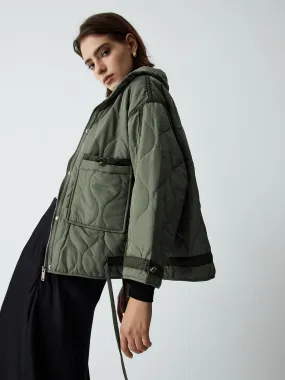 CHICMY- Open Collar Quilted Coat