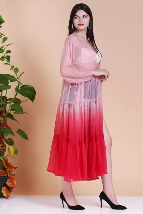 Chiffon Ombre Tiered Sheer Kimono