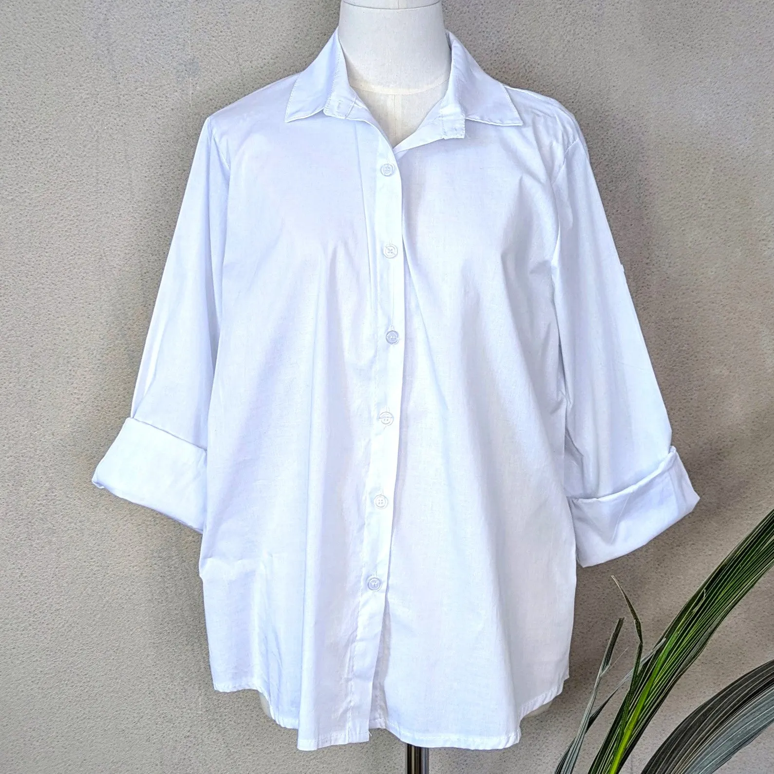 Classic cotton shirt with 3% elastane