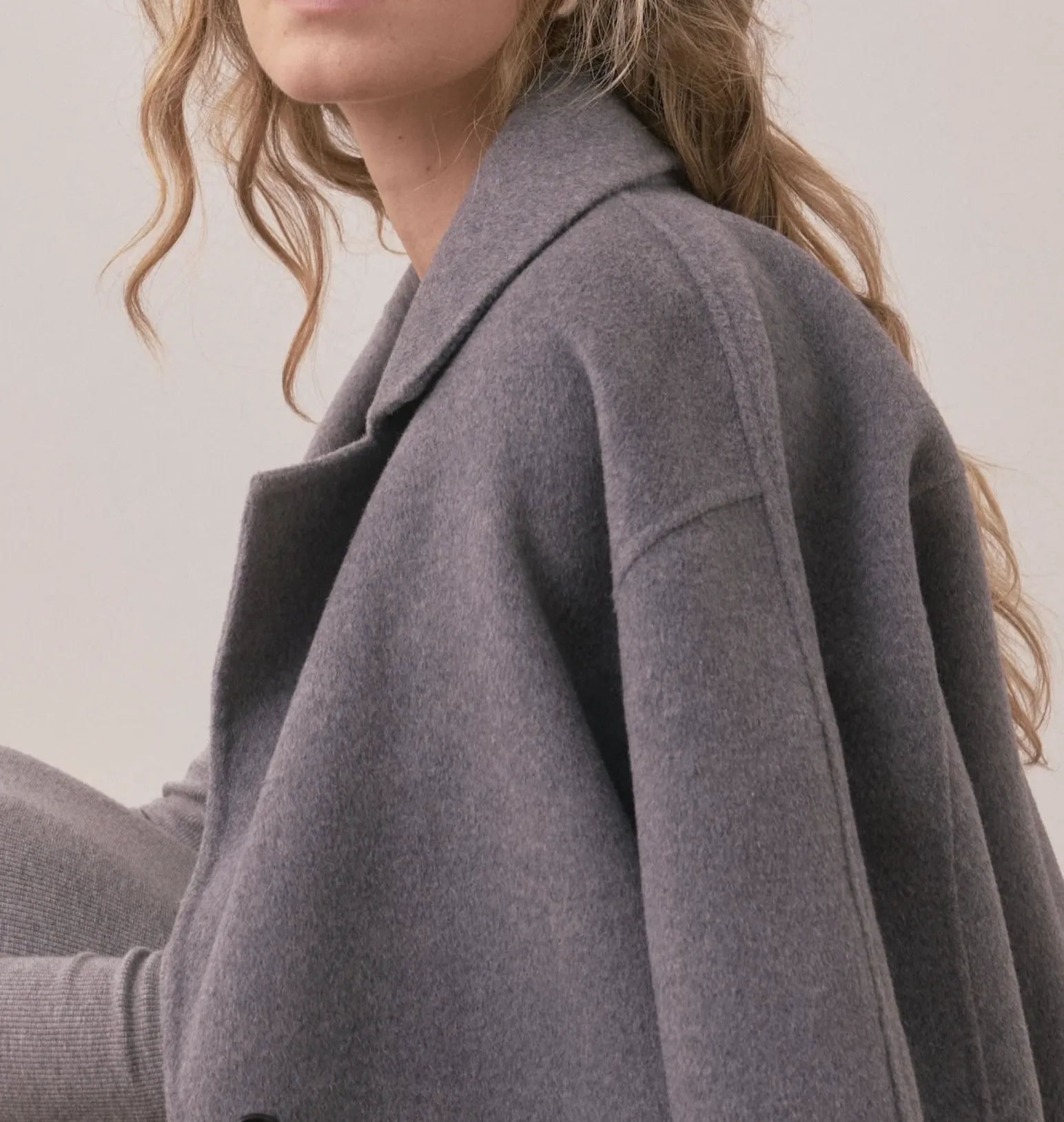Colette Oversized Longline Coat - Grey Heather