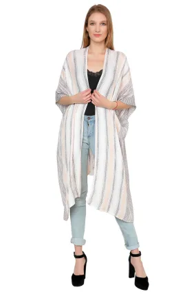 Creamy Beach Vibes Stripes Kimono
