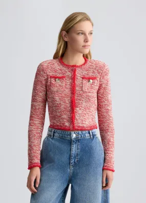 CROPPED KNITTED JACKET RED