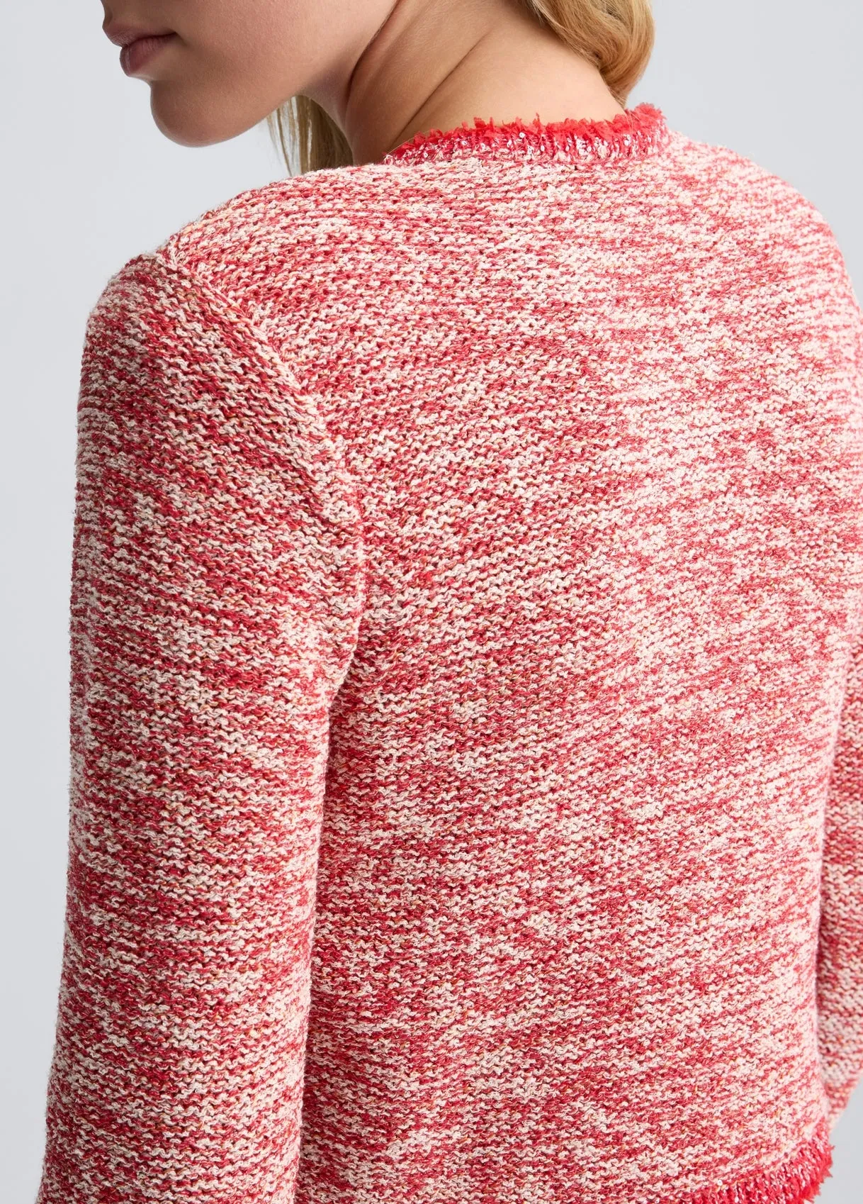 CROPPED KNITTED JACKET RED