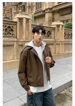 Cui Hooded Layer Leather Jacket