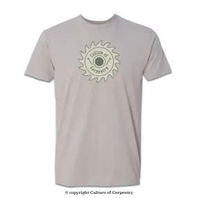 Culture of Carpentry Sawblade Icon T-Shirt - Light Grey