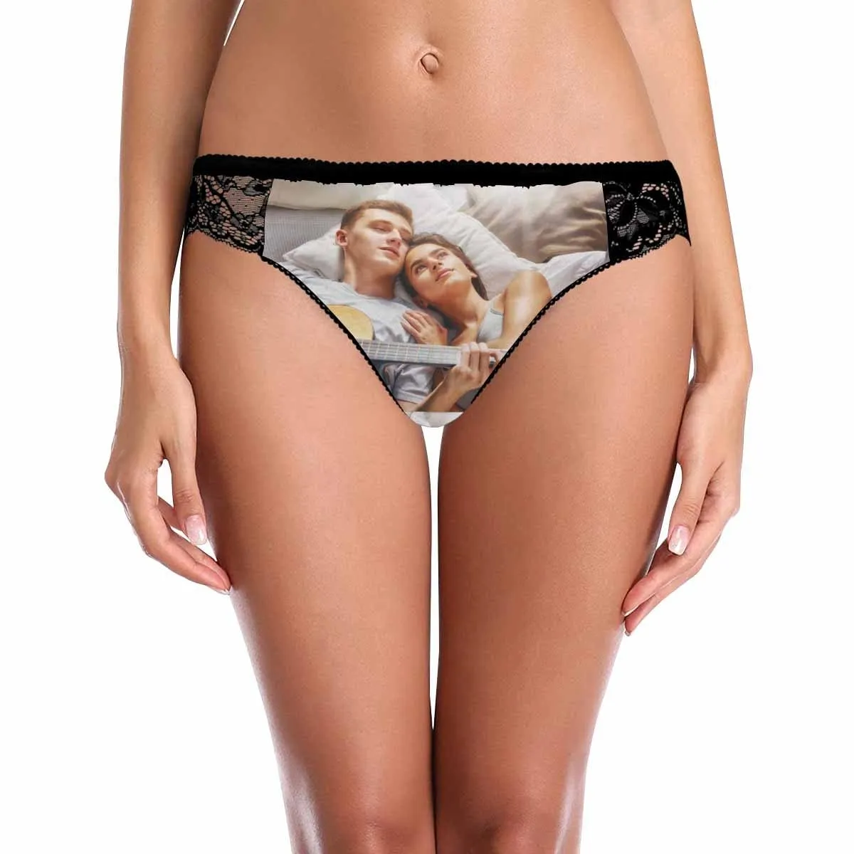 Custom Lace Underwear Personalized Photo Women's Lace Panty Valentine's Gift for Girlfriend or Wife