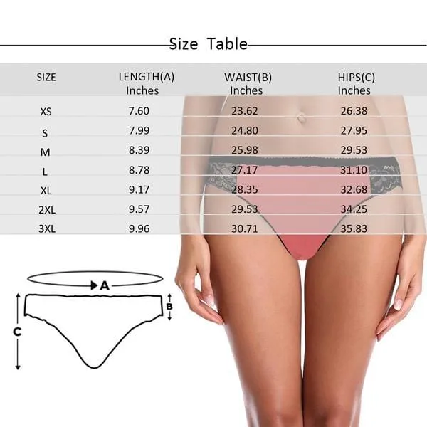 Custom Lace Underwear Personalized Photo Women's Lace Panty Valentine's Gift for Girlfriend or Wife