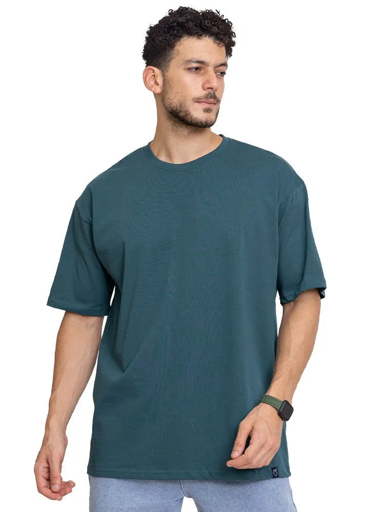 Dark Emerald Over Size Round T-Shirt