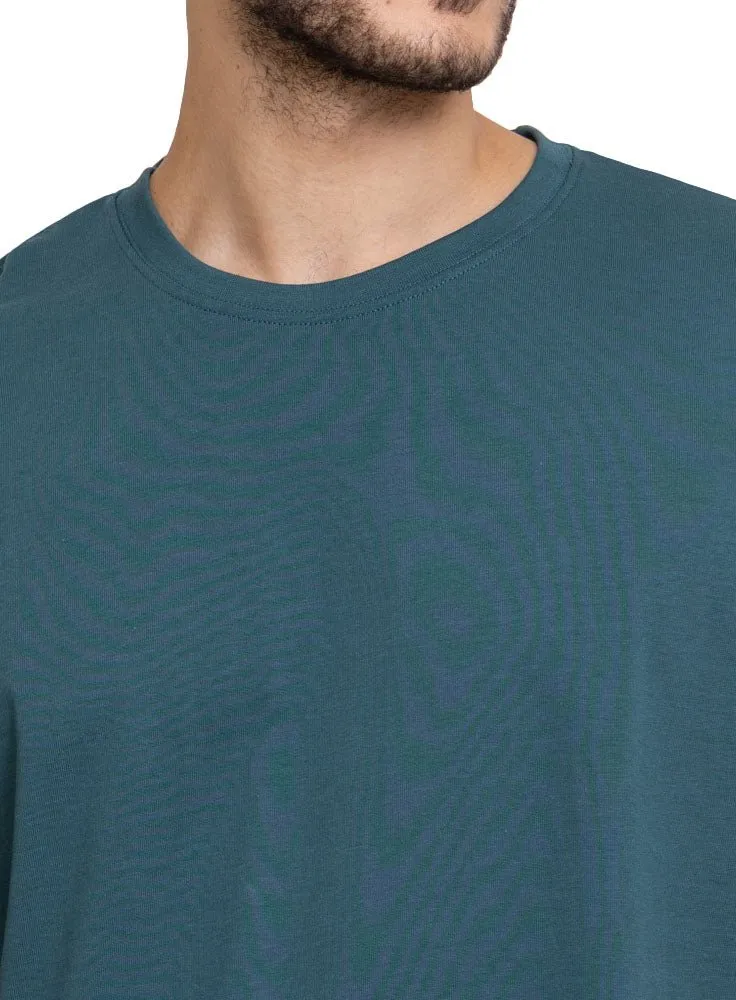 Dark Emerald Over Size Round T-Shirt