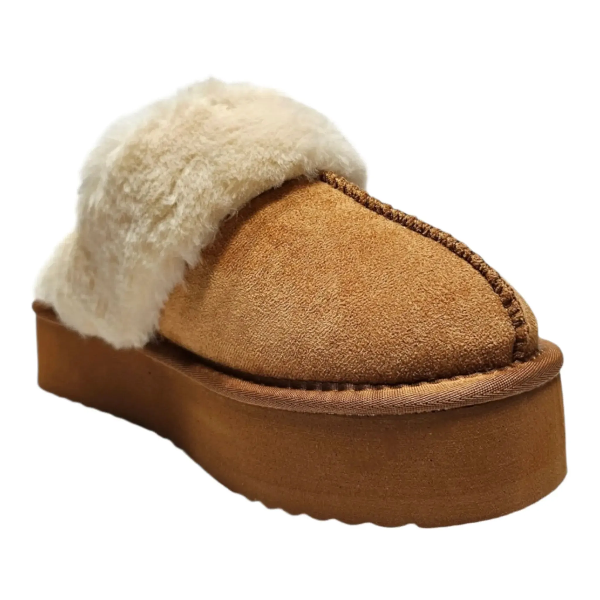 Darwin Fuzzy Platform Slippers