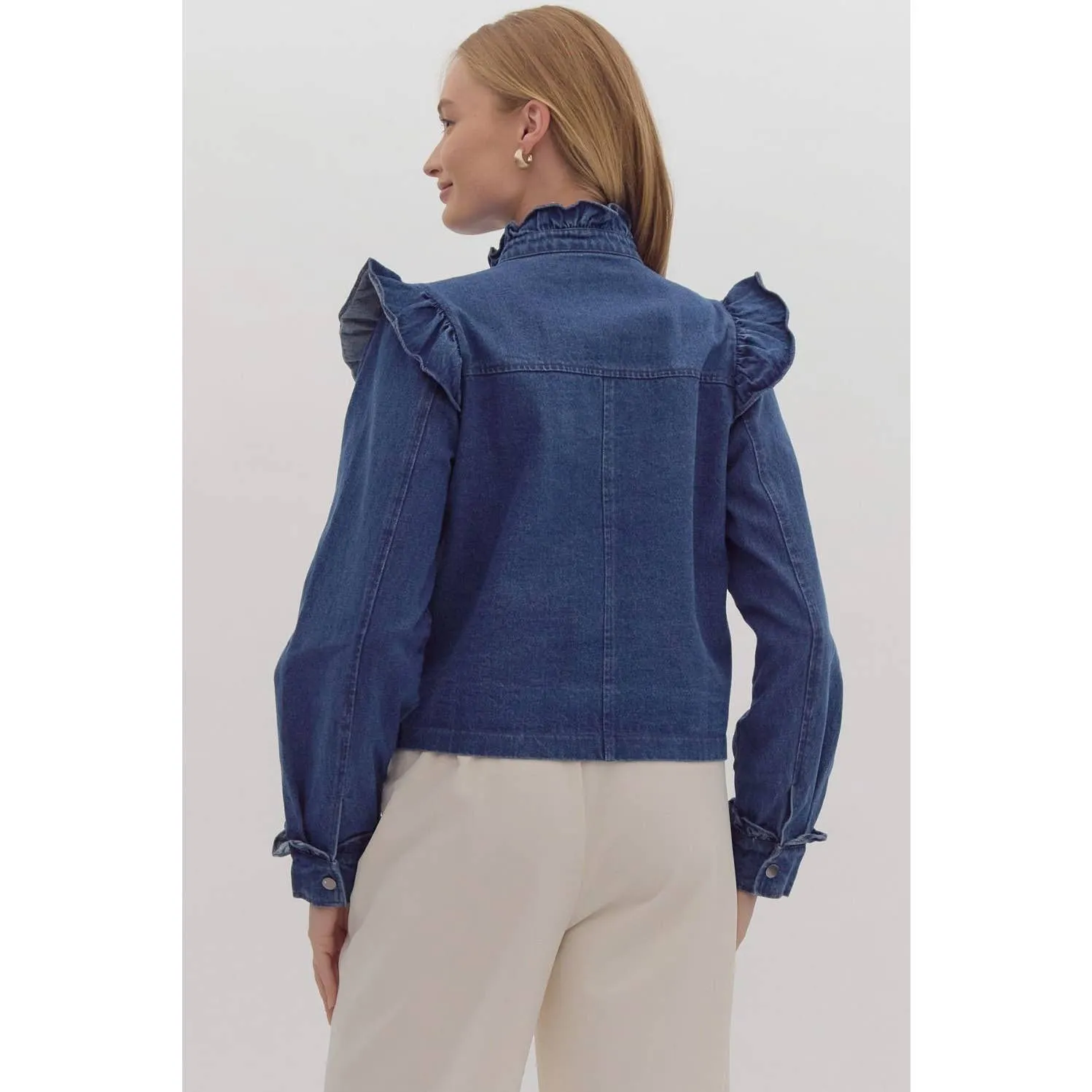 Denim Utility Jacket in Light Blue
