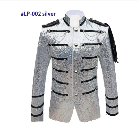 Designer Party Jacket Men's Tuxedo Blazer Gold Black Burning Man Captain
