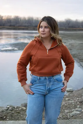 Dixon Quarter Zip Crop Hoodie