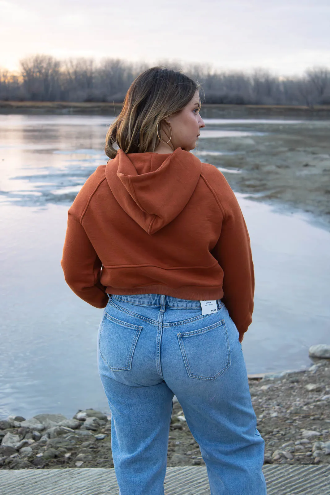 Dixon Quarter Zip Crop Hoodie