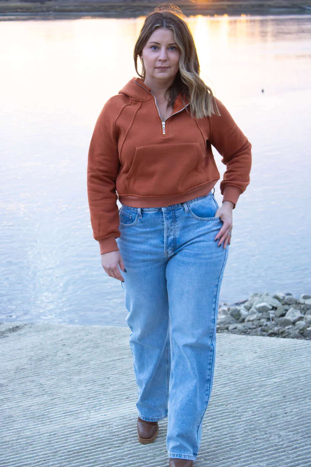 Dixon Quarter Zip Crop Hoodie