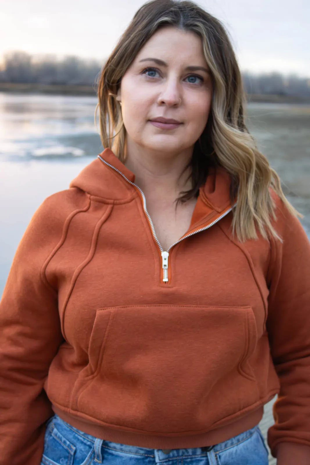 Dixon Quarter Zip Crop Hoodie