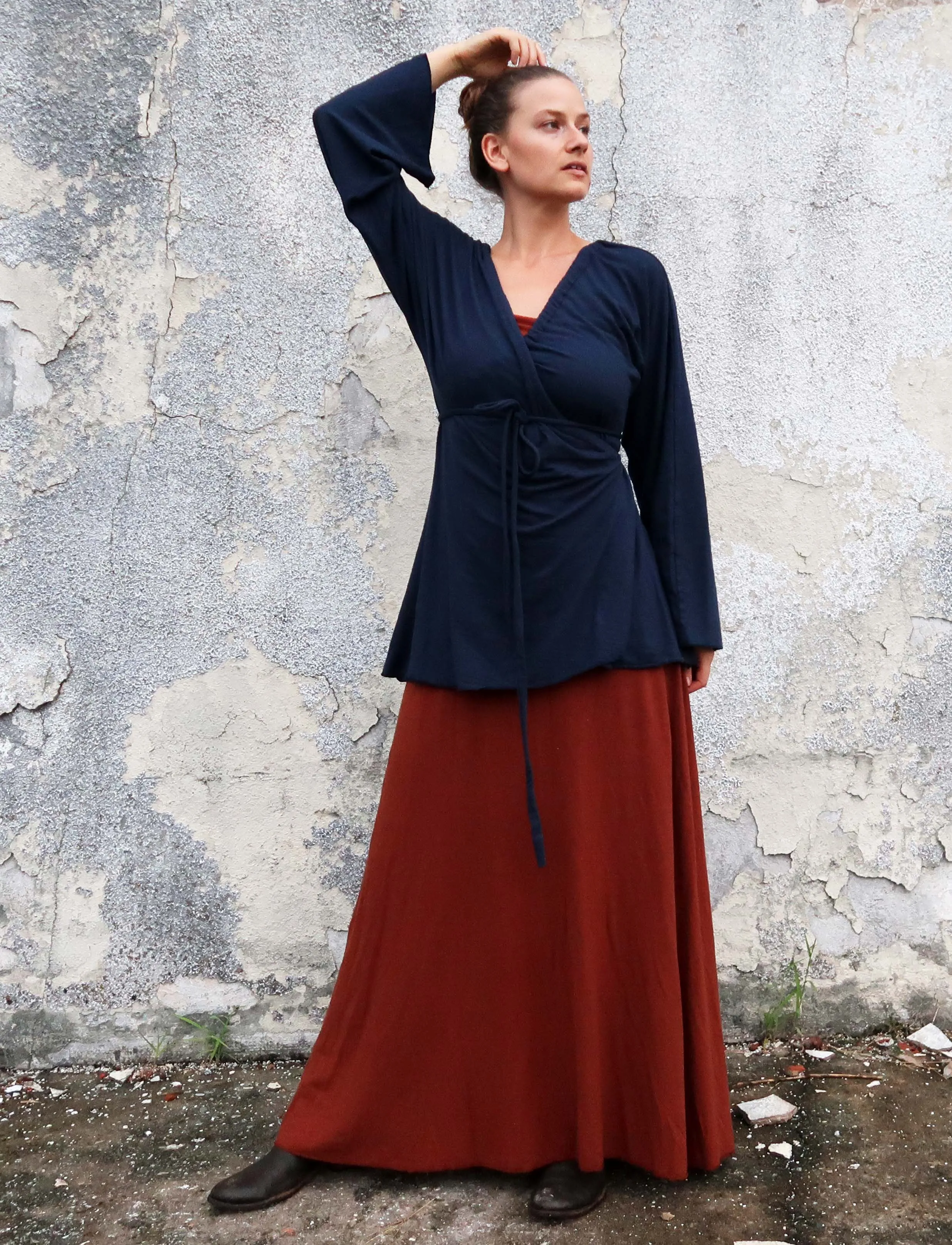 Drawstring Wrap Kimono Simplicity Tunic