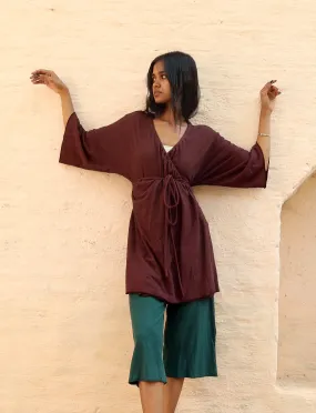 Drawstring Wrap Kimono Simplicity Tunic
