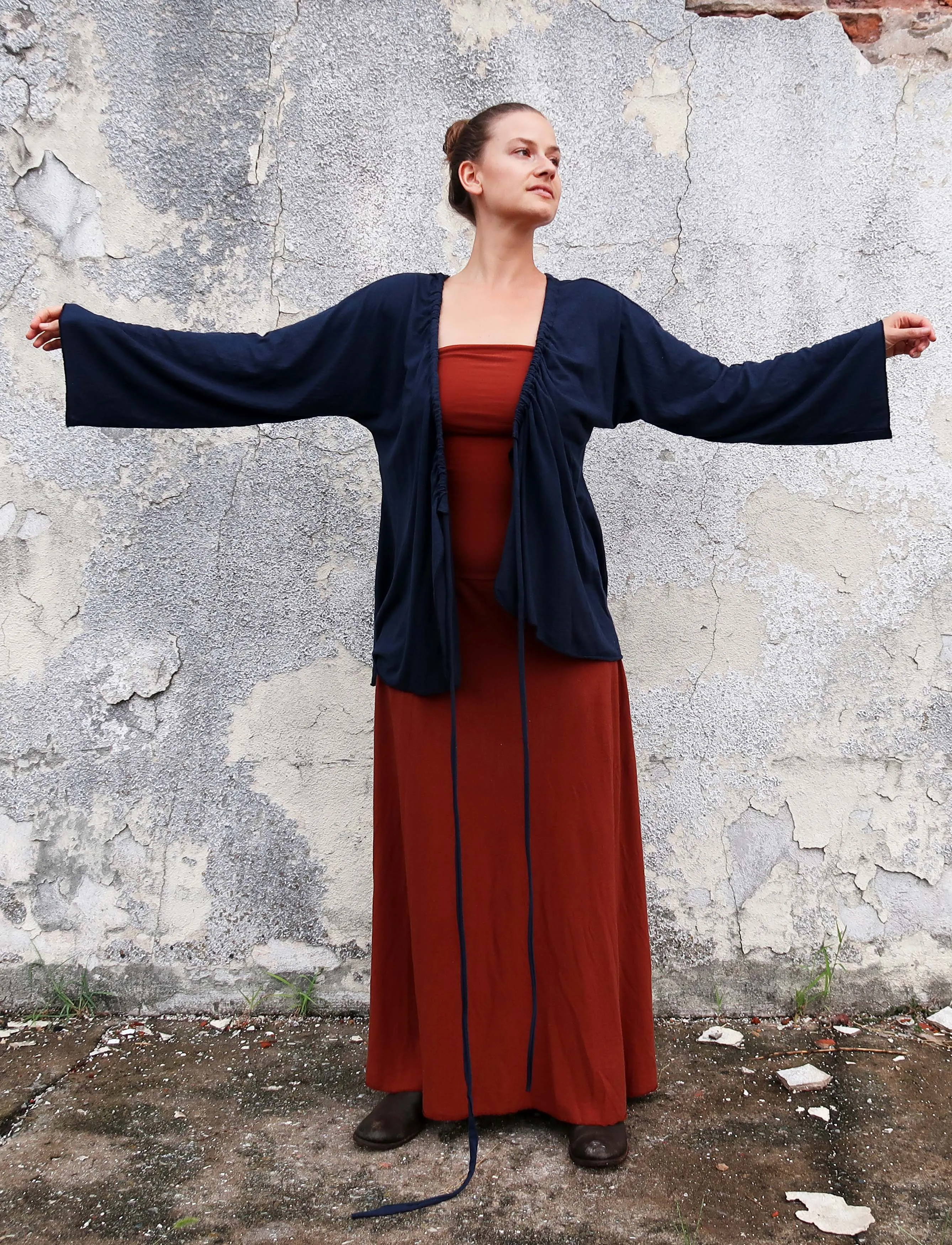 Drawstring Wrap Kimono Simplicity Tunic