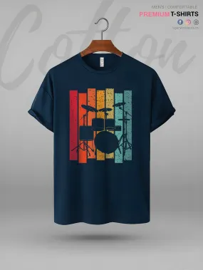 Drum Set Drumming Vintage Retro Print Men's High Quality T-Shirt In Resonable Price