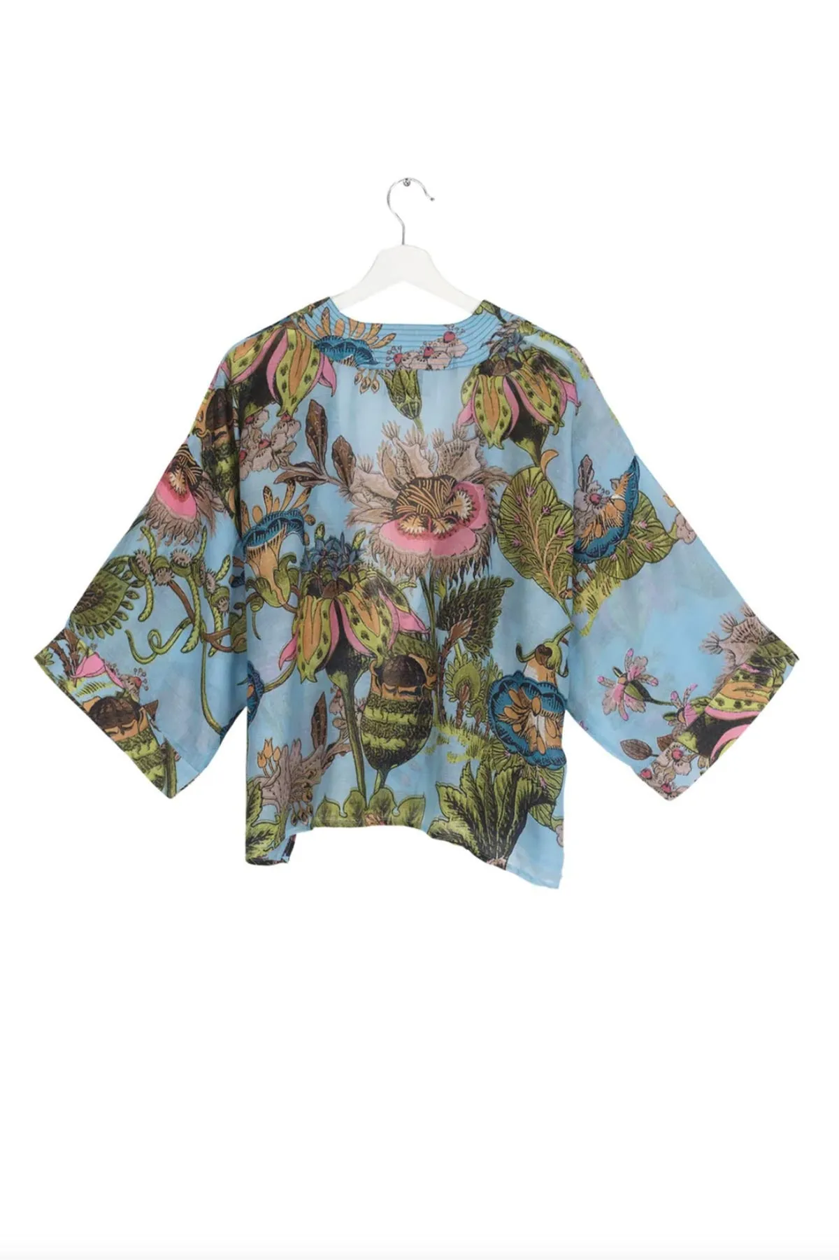 Eccentric Blooms Sky Kimono Jacket