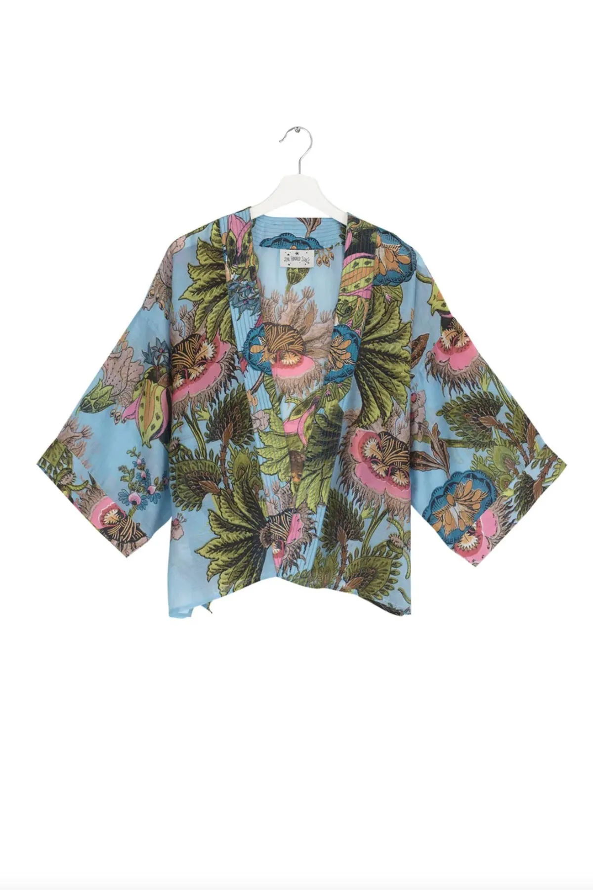 Eccentric Blooms Sky Kimono Jacket