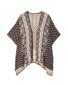 Ella Half-Sleeve Kimono | Black / Ivory
