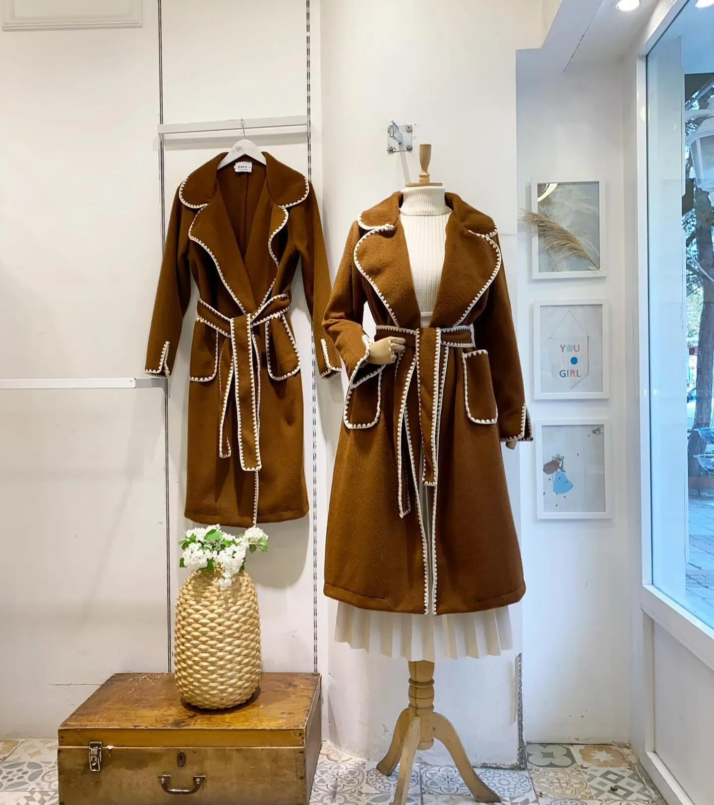 Embroidered Wool Coat