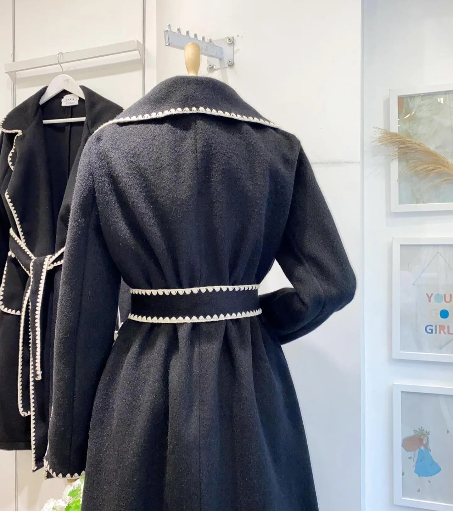 Embroidered Wool Coat