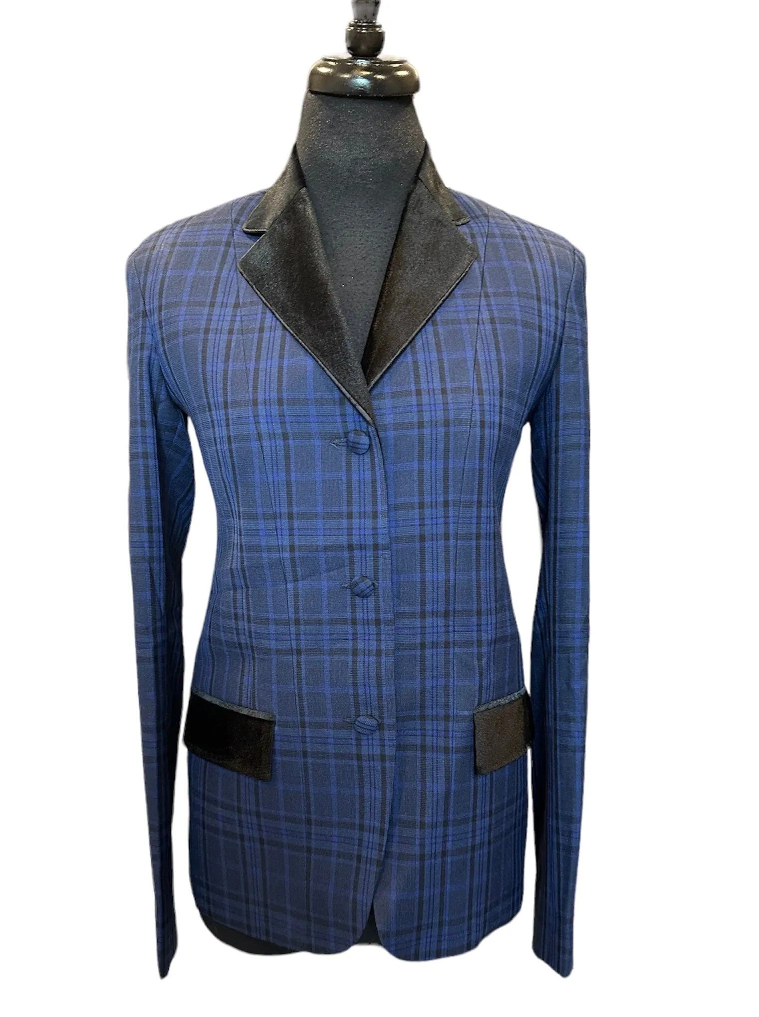 English Show Coat Blue and Black Plaid *ONE ONLY*