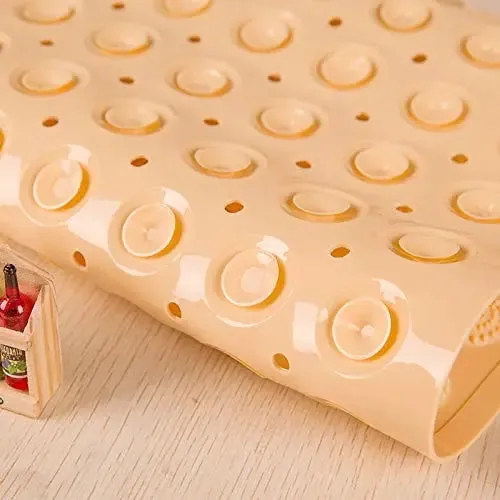 Experia Anti Slip with Suction cup Bath Mat - 100 x 40 cm (Cream Color with Accu-Pebble)