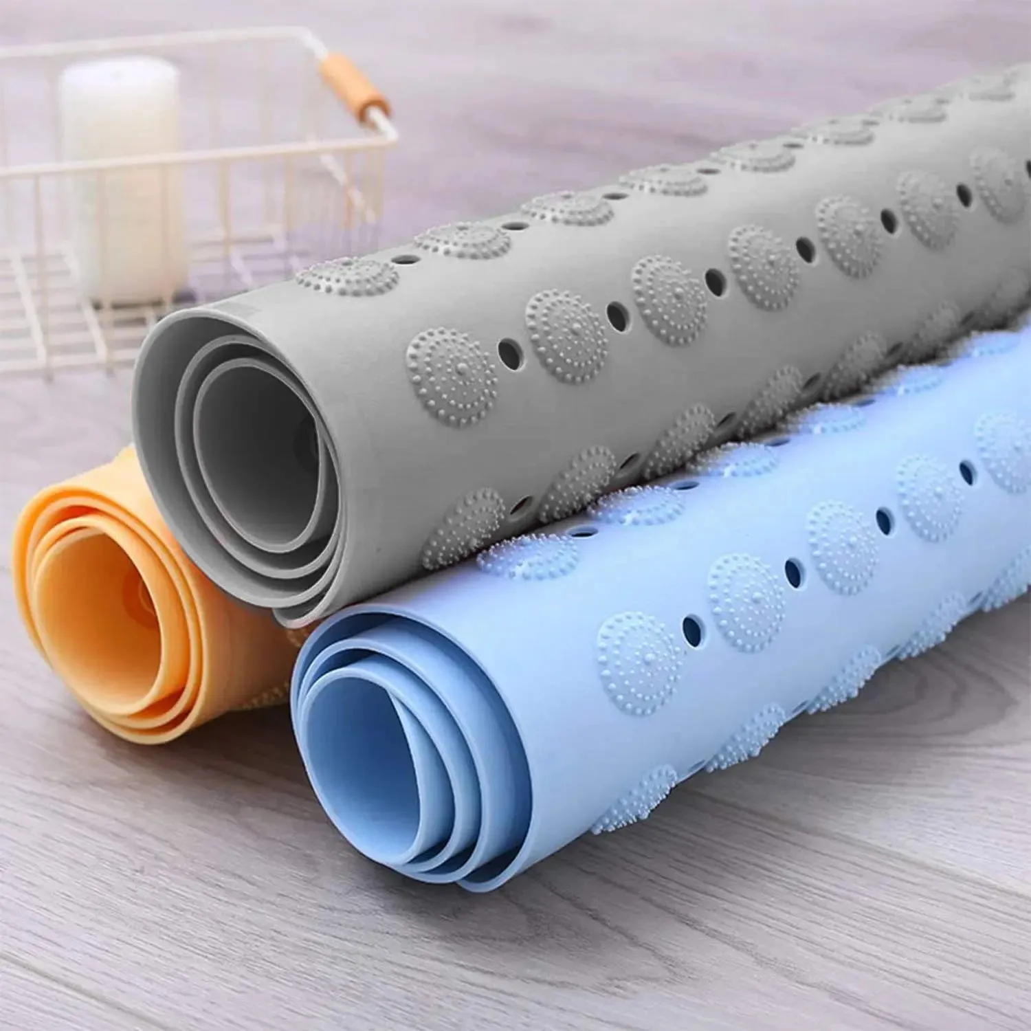 Experia Anti Slip with Suction cup Bath Mat - 100 x 40 cm (Cream Color with Accu-Pebble)