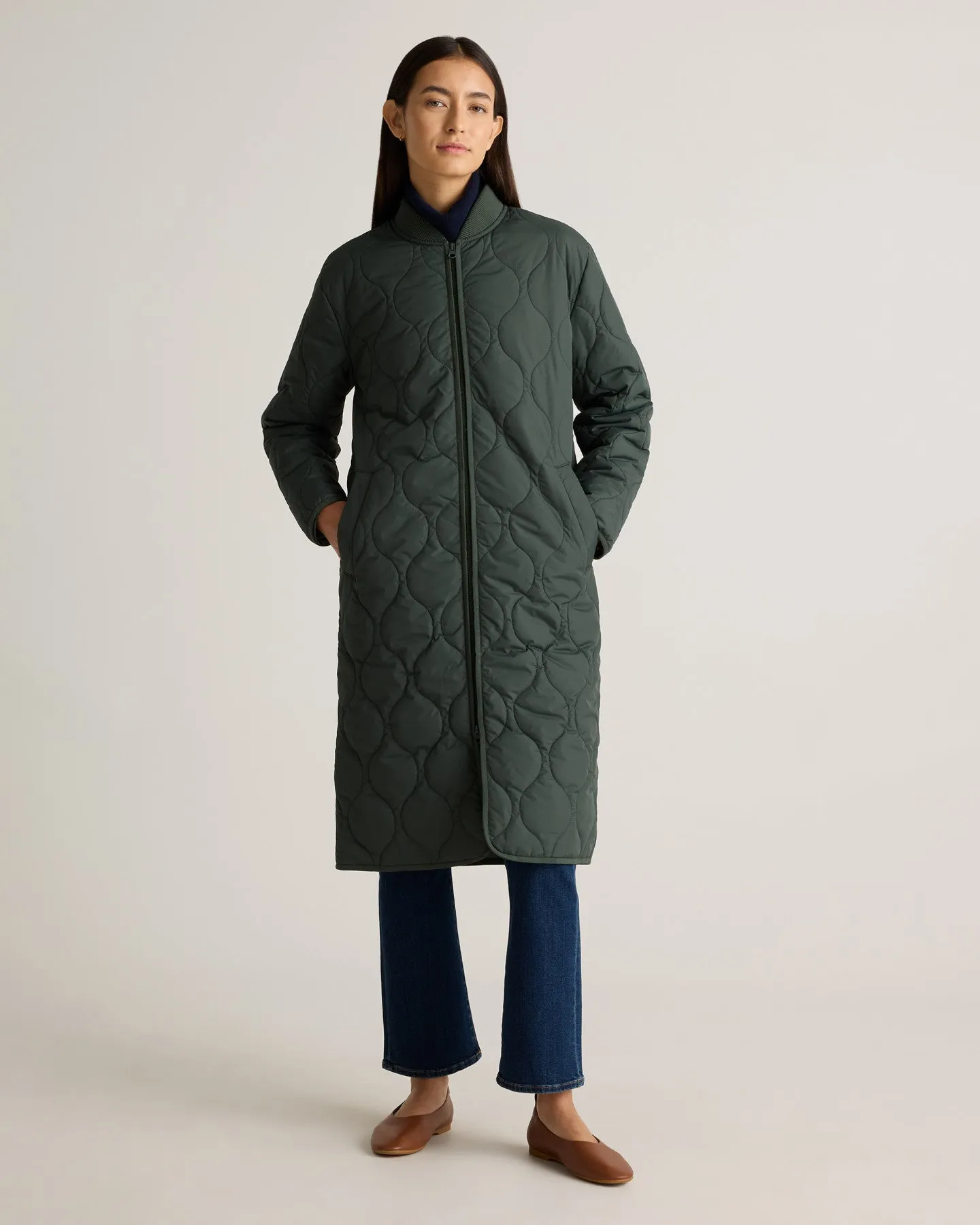 Featherless Quilted Puffer Long Coat
