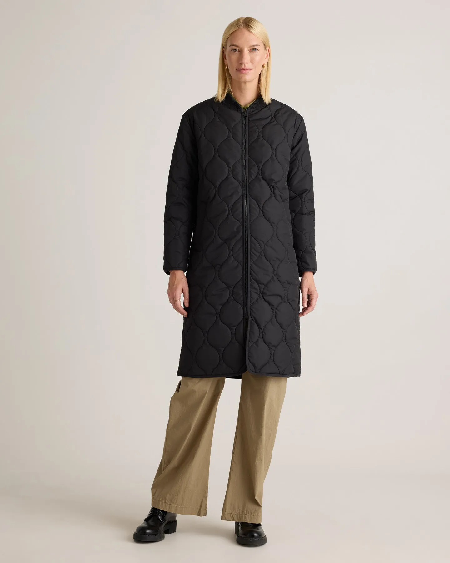 Featherless Quilted Puffer Long Coat