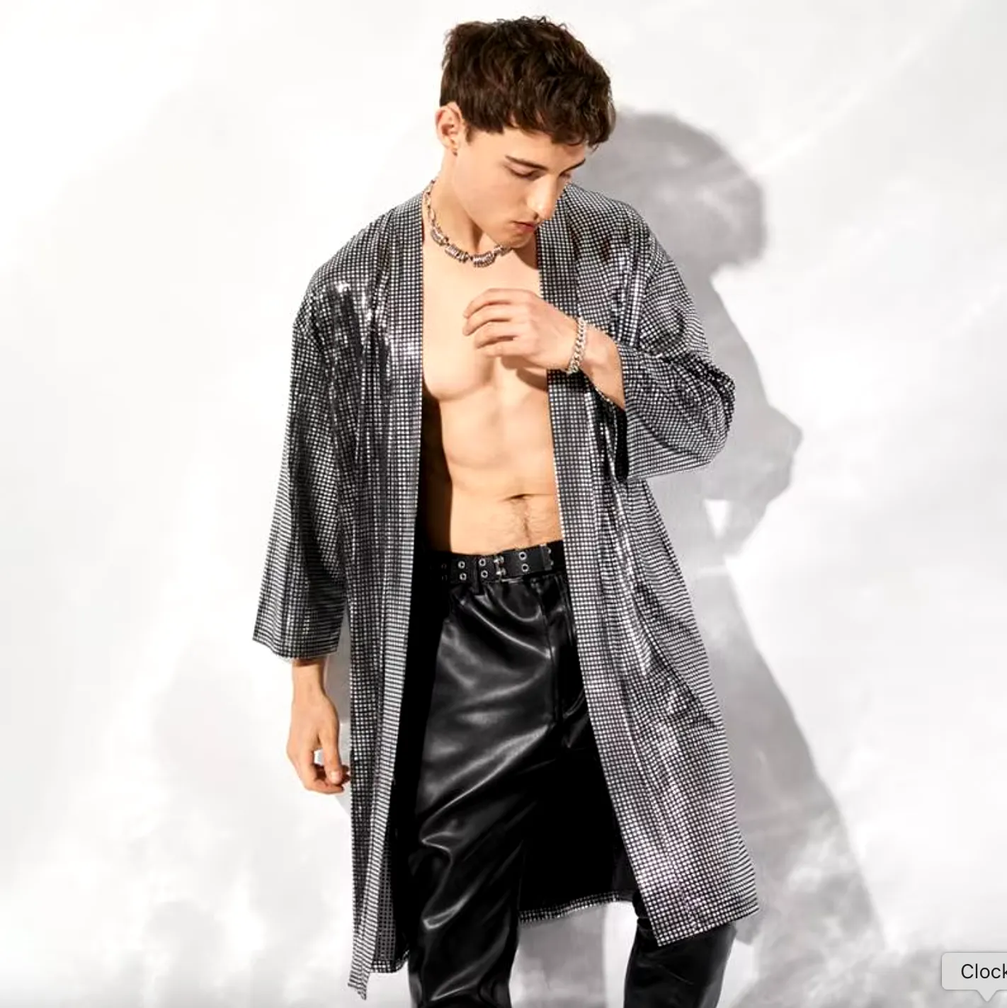 Festival Clothing Men's Kimono Disco Sequin Cardigan For Men Blazer Disco Clothing For Men